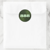 888 Green Glitter Number Abundance Manifestatie Ronde Sticker (Tas)