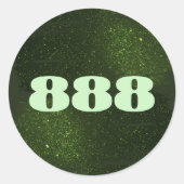 888 Green Glitter Number Abundance Manifestatie Ronde Sticker (Voorkant)