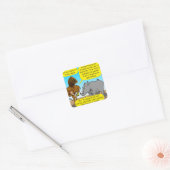 889 cartoon van Rhino-fallus Vierkante Sticker (Envelop)