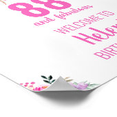 88 en fabulous roze elegante verjaardagsfeestje be poster (Hoek)