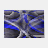 88 Groovy Royal Blue en Grey Arched Line Pa Deurmat (Voorkant)