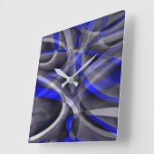 88 Groovy Royal Blue en Grey Arched Line Pa Vierkante Klok (Hoek)