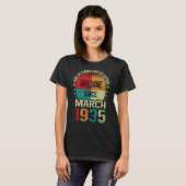 88 jaar Geweldige sinds maart 1935  88e geboorte T-shirt (Voorkant volledig)