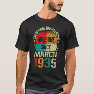 88 jaar Geweldige sinds maart 1935  88e geboorte T-shirt