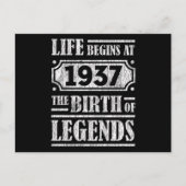 88 jaar oud 1937 Geboorte van de legende 88ste ver Briefkaart (Voorkant)