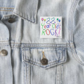 88 jaar oud getikt! vierkante button 5,1 cm (In situ)
