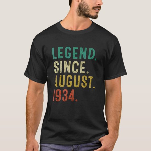 88 jaar oude legende sinds augustus 1934 88ste geb t-shirt (Voorkant)