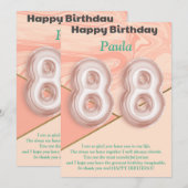 88-jarig meisje's Happy Birthday Kaart - Elegant (Voorkant / Achterkant)