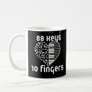 "88 Keys 10 Fingers" Piano Shirt - Muzikant & Pian Koffiemok