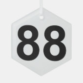 88 - nummer 88 bord glas ornament (Voorkant)