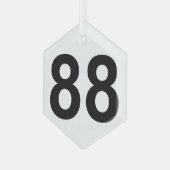 88 - nummer 88 bord glas ornament (Voorkant links)