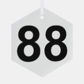 88 - nummer 88 bord glas ornament (Achterkant)