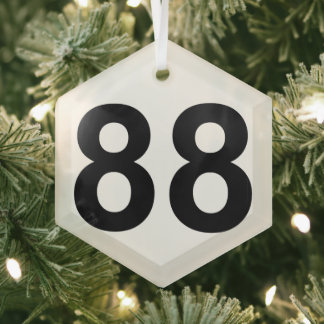 88 - nummer 88 bord glas ornament