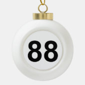 88 - nummer 88 bord keramische bal ornament (Voorkant)