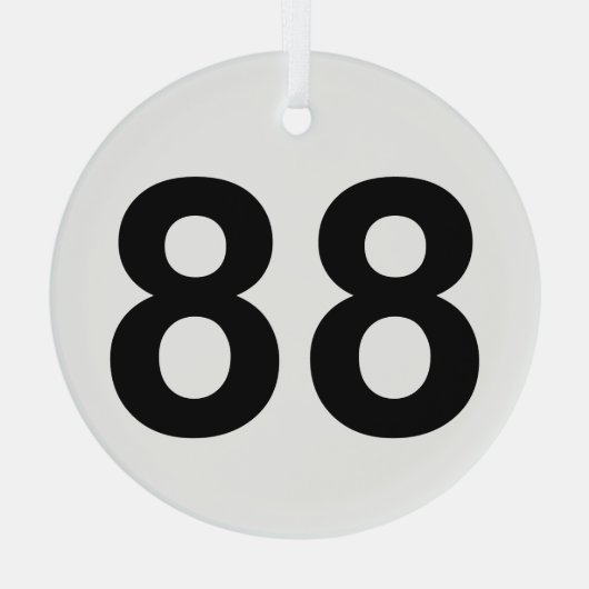 88 - nummer 88 glas ornament (Achterkant)