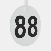 88 - nummer 88 glas ornament (Voorkant Rechts)