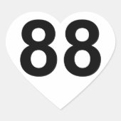 88 - nummer 88 hart sticker (Voorkant)