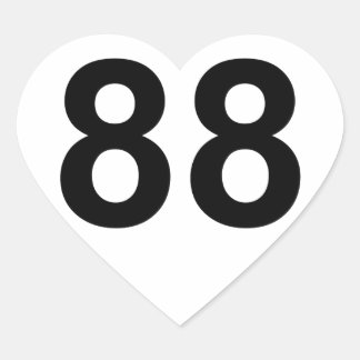 88 - nummer 88 hart sticker