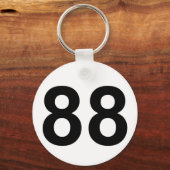 88 - nummer 88 sleutelhanger (Voorkant)
