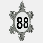 88 - nummer 88 tin sneeuwvlok ornament (Links)