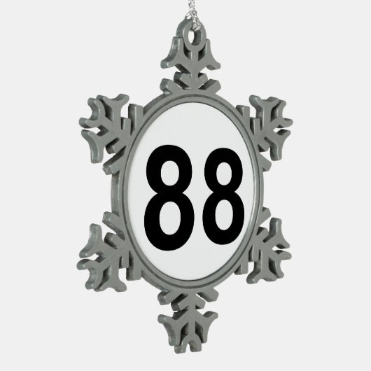 88 - nummer 88 tin sneeuwvlok ornament (Links)