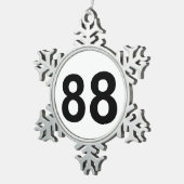 88 - nummer 88 tin sneeuwvlok ornament (Rechts)