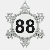 88 - nummer 88 tin sneeuwvlok ornament (Voorkant)