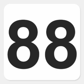 88 - nummer 88 vierkante sticker