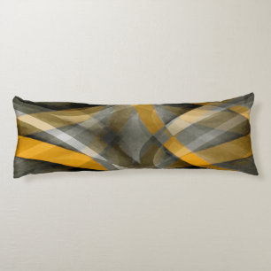 88 Retro Mustard Yellow en Gray Abstract Cu Lichaamskussen