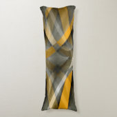 88 Retro Mustard Yellow en Gray Abstract Cu Lichaamskussen (Voorkant Verticaal)