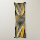88 Retro Mustard Yellow en Gray Abstract Cu Lichaamskussen (Achterkant (Verticaal))