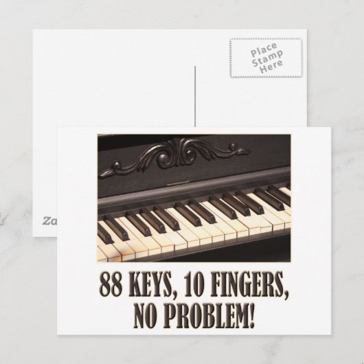 88 sleutels, 10 vingers, geen probleem! briefkaart (Voorkant / Achterkant)