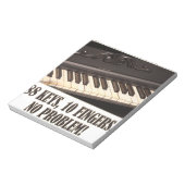 88 sleutels, 10 vingers, geen probleem! notitieblok (Linkerzijde)