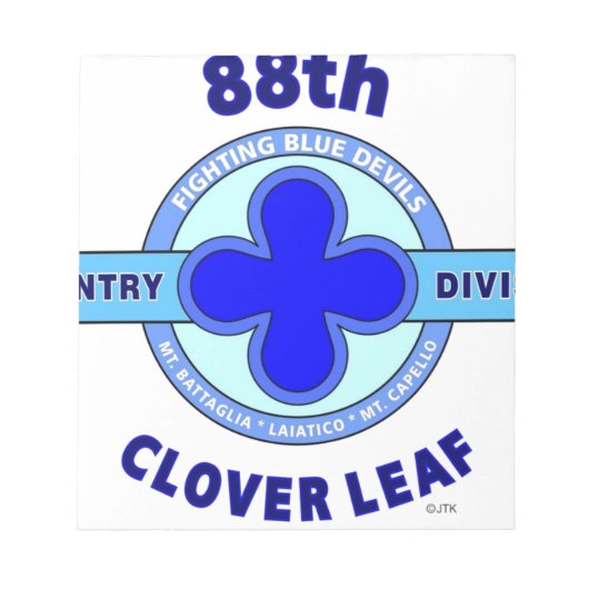 88E AFDELING "CLOVER LEAF" NOTITIEBLOK (Voorkant)