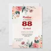 88e bloemenpastel kleuren elegante verjaardag kaart (Voorkant)