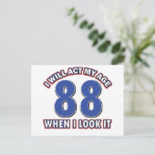 88e jaar oude design briefkaart (Staand voorkant)