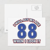 88e jaar oude design briefkaart (Voorkant / Achterkant)