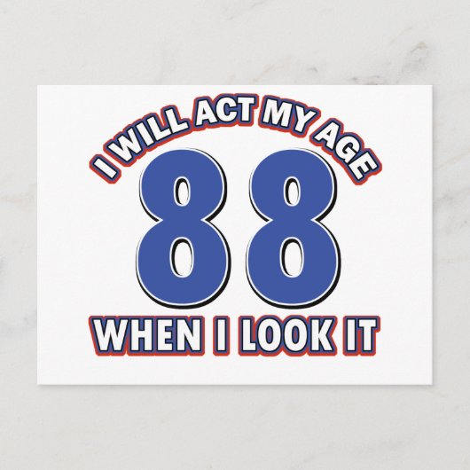 88e jaar oude design briefkaart (Voorkant)