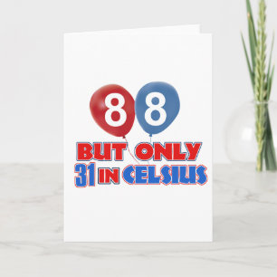 88e jaar oude design kaart