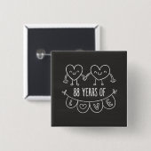 88e Jubileum - Gift Chalk Hearts Vierkante Button 5,1 Cm (Voorkant /achterkant)