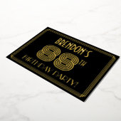 88e verjaardag — Art Deco Style "88" + Naam Folie Uitnodiging (Gedraaid)