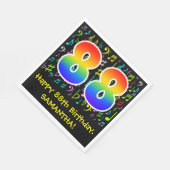 88e verjaardag - Colorful Music Symbols, Rainbow 8 Servet (Hoek)