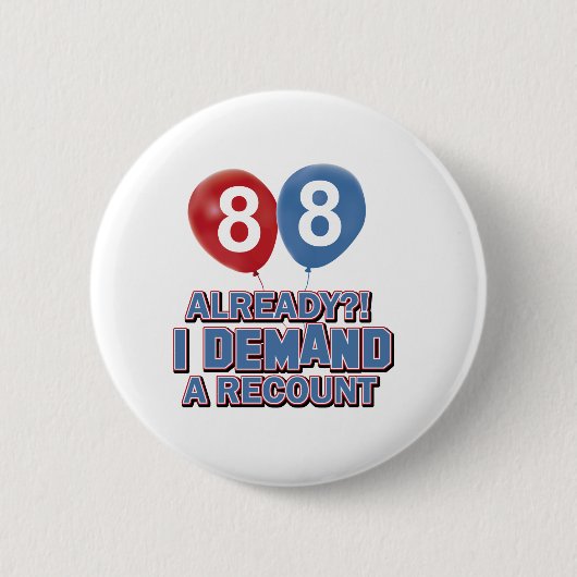 88e verjaardag design ronde button 5,7 cm (Voorkant)