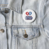 88e verjaardag design ronde button 5,7 cm (In situ)