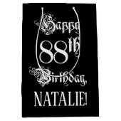 88e verjaardag: Fancy, elegant script + aangepaste Medium Cadeauzakje (Voorkant)