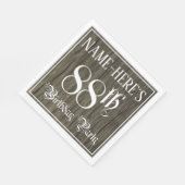 88e verjaardag — Fancy script, kijk op hout Servet (Hoek)