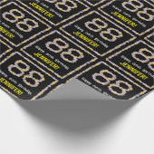 88e verjaardag: Floral Flowers Number, Custom Name Cadeaupapier (Hoek)