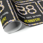 88e verjaardag: Floral Flowers Number, Custom Name Cadeaupapier (Rol Hoek)