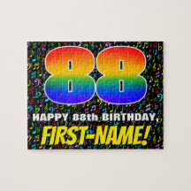 88e verjaardag — Fun, Colorful Music Symbols & "88