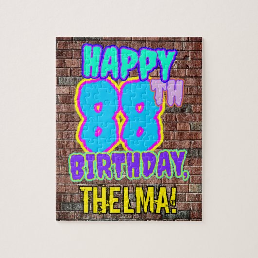 88e verjaardag ~ Fun, geïnspireerd door Urban Graf Legpuzzel (Verticaal)